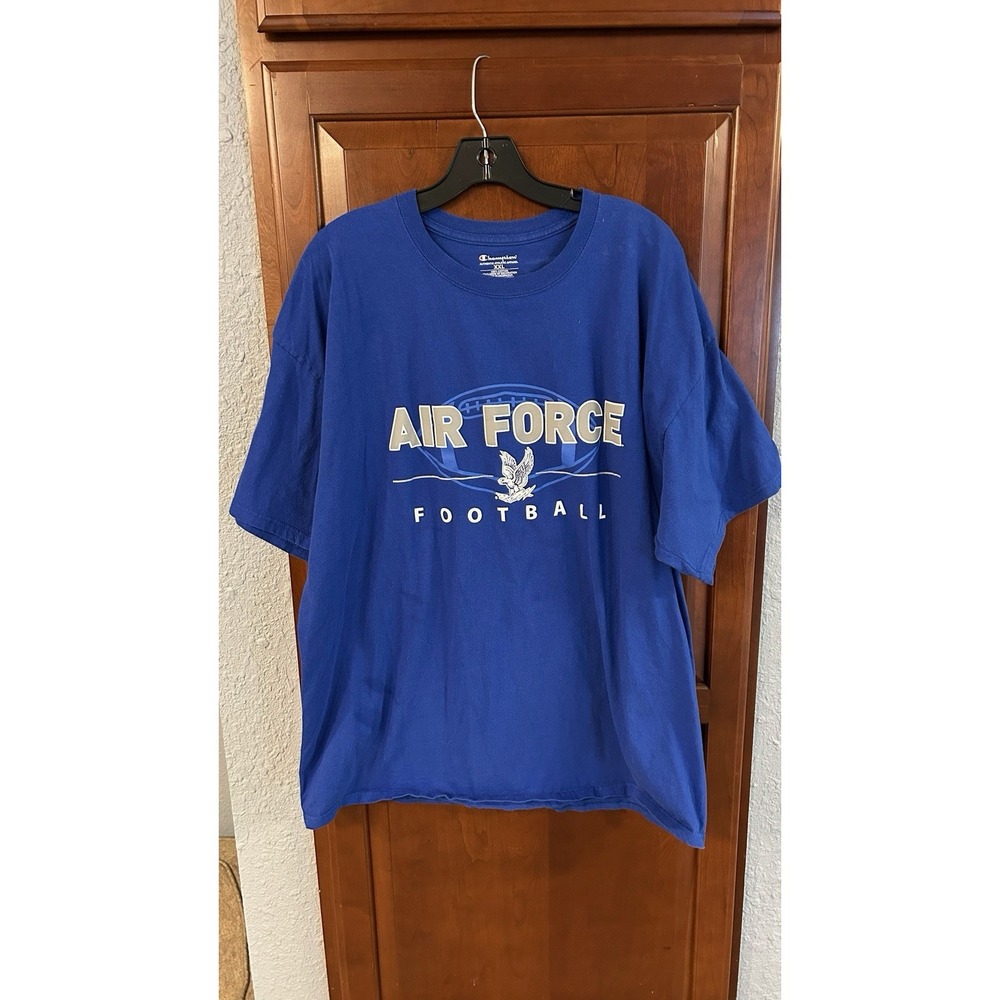 Champion Athletic Apparel Men's Blue Air Force Falcon Football T-Shirt Size 2XL